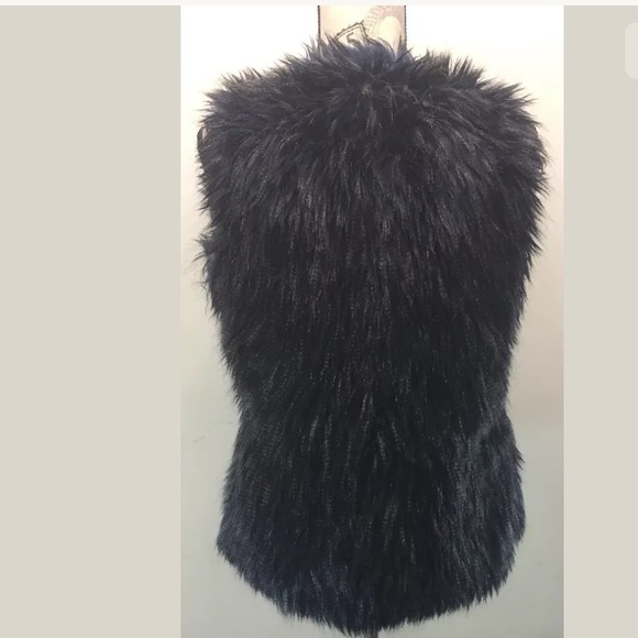 David Bitton Faux Fur Vest Navy/ Gray Small - Picture 6 of 7